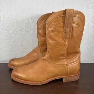 TECOVAS Jake Boots Sz 10.5 EE Men's Caramel Brown Leather Cowboy Western Ropers